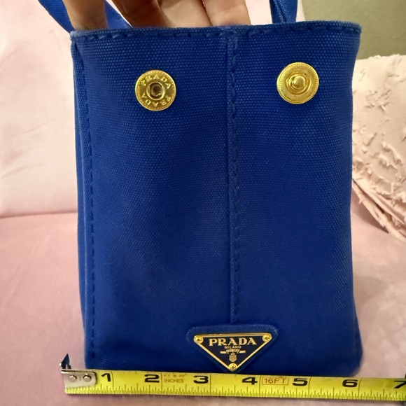 AUTHENTIC PRADA CANAPA Cobalt Blue Canvas Tote - Picture 4 of 16